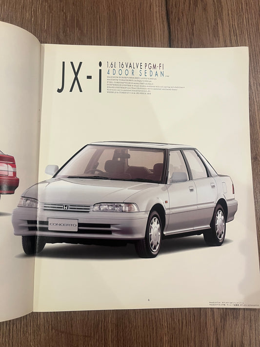Honda Concerto booklet