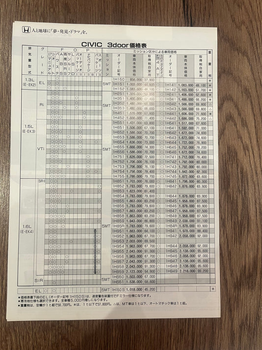 Honda Civic 96-97 brochure
