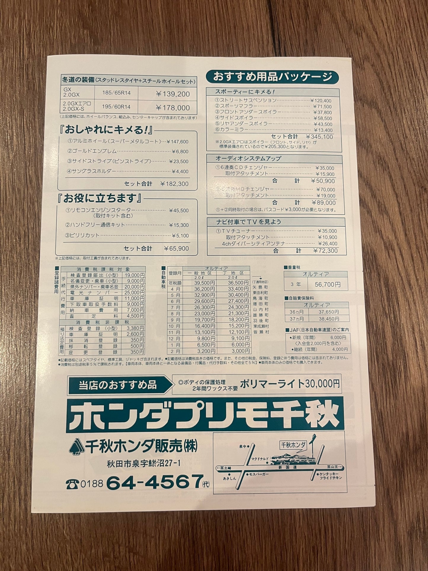 Honda Orthia sales brochure